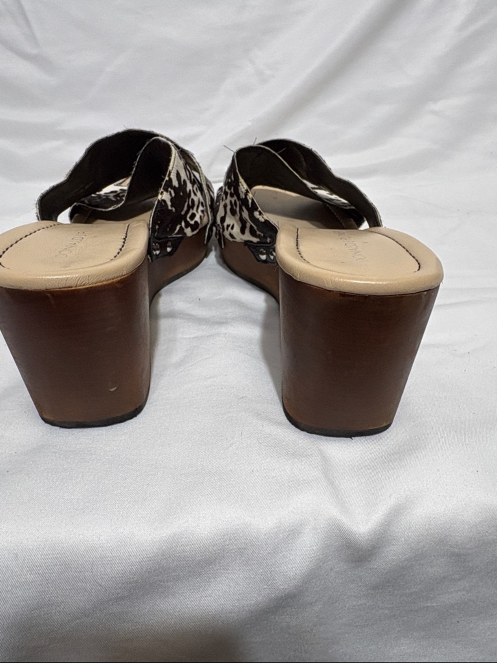 Donald J. Pliner Carra Calf hair/pony Black & Cream Animal-Print Crossover Mules - Picture 8 of 10